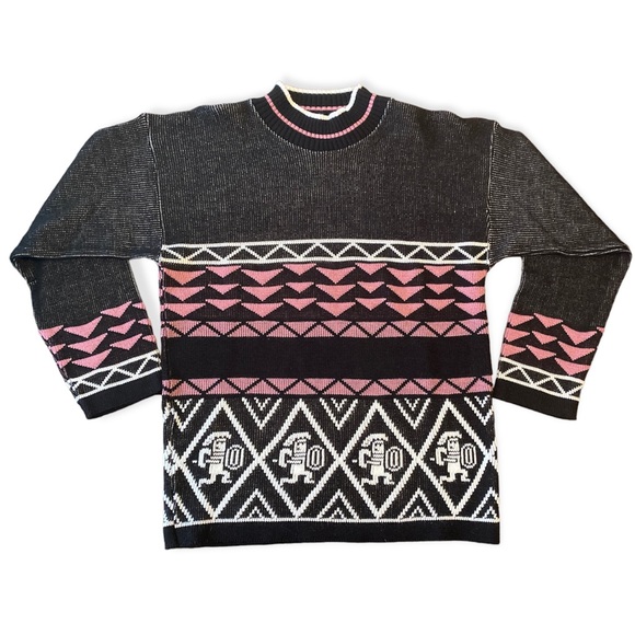 Vintage 80s 70s JC Louis Aztec Southwestern Boho Warm Cozy Sweater Rare Unique - Picture 15 of 15